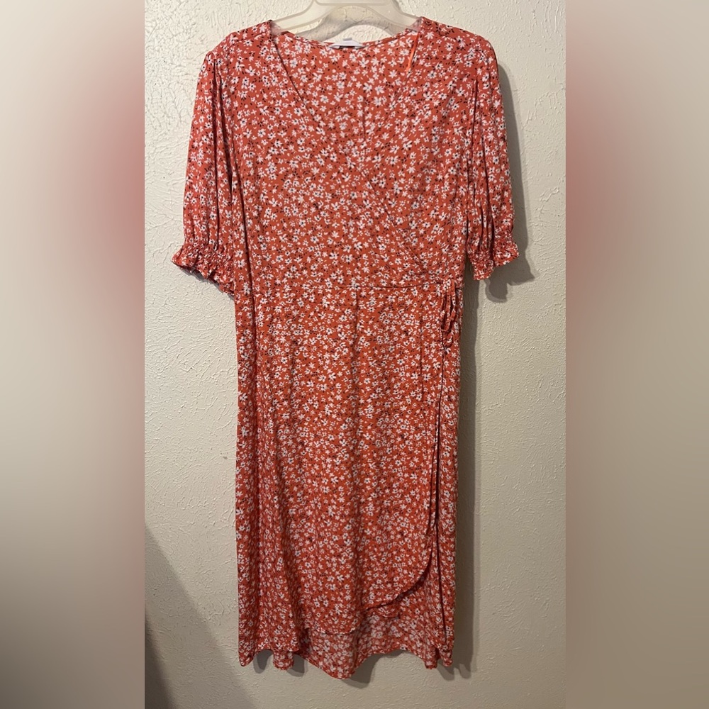 Time & Tru Sz Lg 12/14 Orange Dress